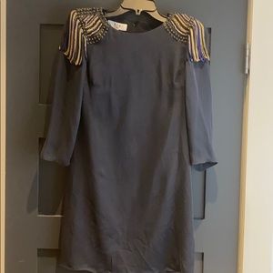 Tibi beaded Nile dress navy sz 4.